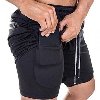 HAVANSIDY Men's Athletic 2 in 1 Basketball Shorts