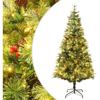 Vidaxl Weihnachtsbaum mit LEDs, Kiefernzapfen, 150 cm, grün