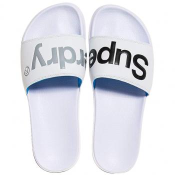 Superdry Herren Pool Slide Duschschuhe, Weiß, 42-44 EU