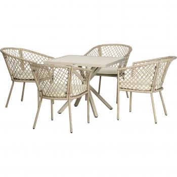 Conjunto Jardín Metálico con Detalle Rattan