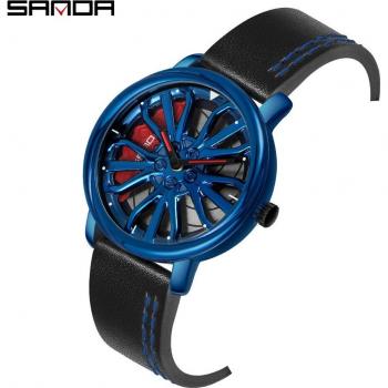 Reloj cronógrafo para hombre con diseño de rueda de coche