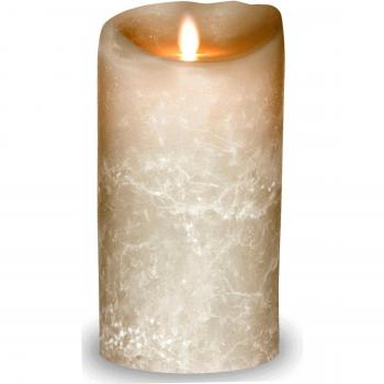 LED‑Kerze Sompex Flame in Frosted White, 18 cm, Echtwachs, Fernbedienbar
