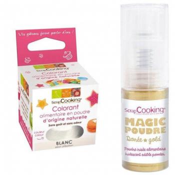 Colorant alimentaire en poudre blanc doré Scrapcooking