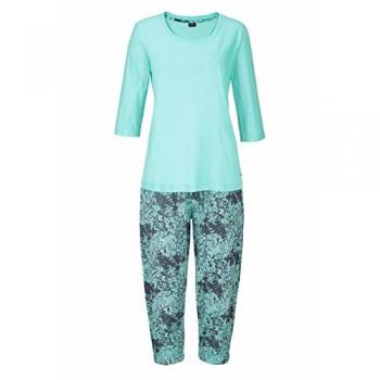 Buffalo Damen Capri-Pyjama Mint-Gemustert Gr. 56/58