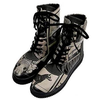 DOGO Veganer Damenboot „Future Explore“ – schwarz/beige, Größe 41