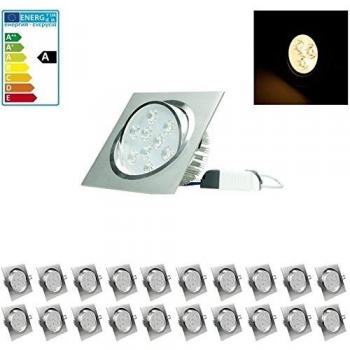 ECD Germany 12 x Spot Plafonnier LED 676 Lumens 3000K