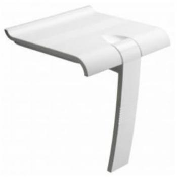 Asiento Ducha Retráctil PMR “Pellet” en Color Blanco con Estructura de Aluminio Epoxi