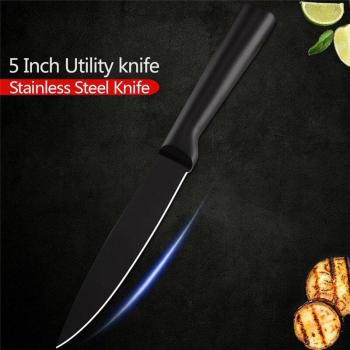 Ensemble Noir de Cuisine Santoku – 6 pièces