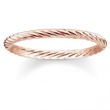 Anillo enroscado de Thomas Sabo, plata esterlina y oro rosa de 18k