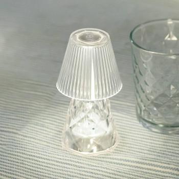 Newgarden Lola 12 Lux LED Table Lamp, Battery Operated, Transparent