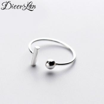 Women’s 925 Sterling Silver Ball Lines Adjustable Ring