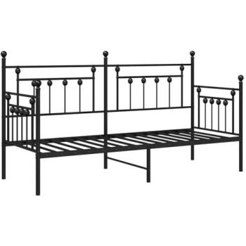 Cadre de lit Noir Métal 80×200 cm – robuste