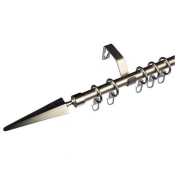 Liedeco Gardinenstange Komplettgarnitur Herkules 16 mm Ø, 200 cm, chrom-matt