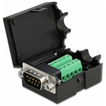 DeLOCK Adapter Sub-D 9 Pin Stecker zu Terminalblock 10 Pin mit Gehäuse