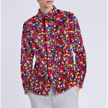 Camisa Clásica Hombre con Estampado de Globo Aerostático