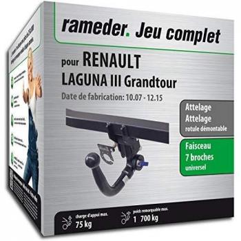 Pack attelage rotule démontable + Faisceau 7 Broches Renault Laguna III Grandtour