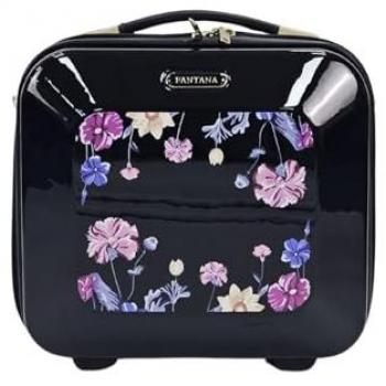 Infinity Kosmetiktasche aus Leder Schwarz Einheitsgröße