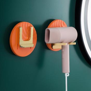 Étagère murale pour sèche-cheveux, support pliant décoratif, vert, blanc, orange, style nordique