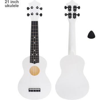Ukulele 21 ABS Soprano 15 Frettes – Guitare 4 Cordes avec Médiator d'Enfant