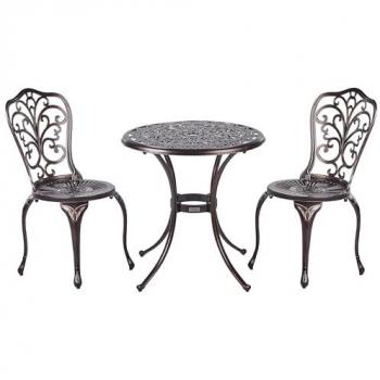 Giardino Bistro Set in Metallo Marrone