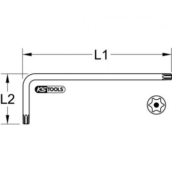 Clé mâle coudée en acier inoxydable T40