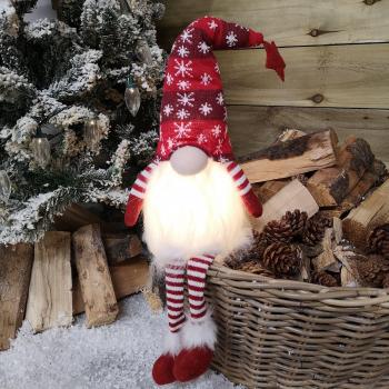 Festive Red Gonk with Dangly Legs and LED Light