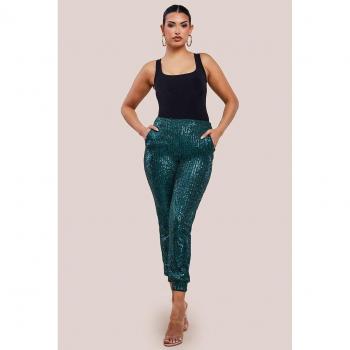 Sequin Cuffed Ankle Trouser
