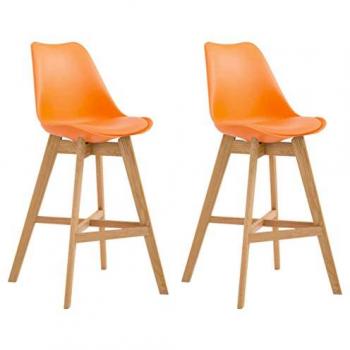 Barhocker CLP Cannes (Kunststoff, 2‑er Set) – mit verstellbarer Rückenlehne und Fußstütze
