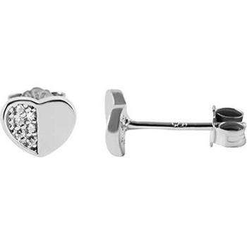 Damen Ohrstecker Herzform aus 925 Silber
