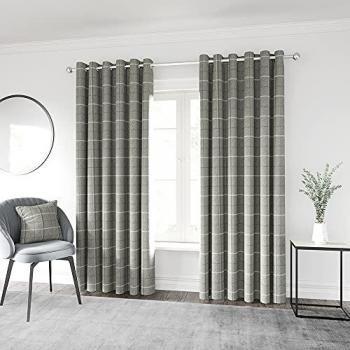 Helena Springfield Harper Linen Curtains with Rod Pocket (66 x 72, Silver)