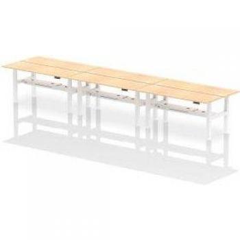 Sit-stand desk with air back-to-back design for six people with 1800mm width and 600mm depth