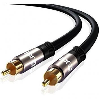 IBRA® 0.5m câble RCA mâle/mâle numérique coaxial subwoofer audio vidéo couleur Gun Metal