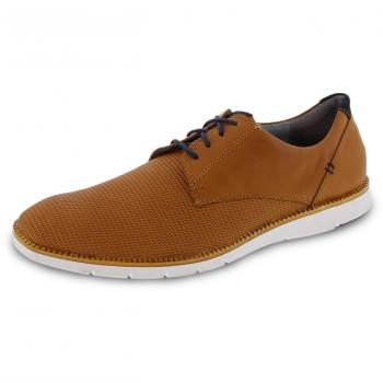 Josef Seibel 21709‑TE005 Herrenschürschuhe aus Glattleder, mit Wechselfußbett, Größe 44, Cognac