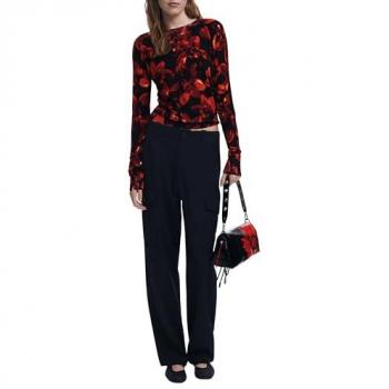 Lightweight Black Floral XS Women's Sweater – Desigual