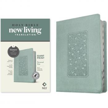 NLT Personal Size Giant Print Bible, Filament Enabled Edition (Red Letter, Leatherlike, Floral Frame, by New Living Translation