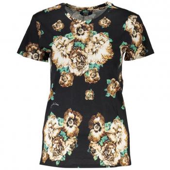 Cavalli Class Black Cotton Crew Neck T-Shirt