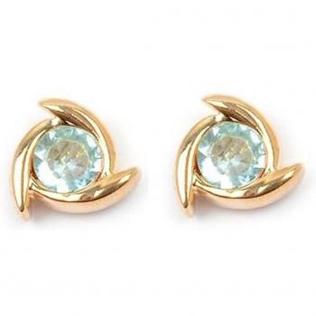 Golden Sissi Earrings – 8 mm Blue Topaz (M8920)