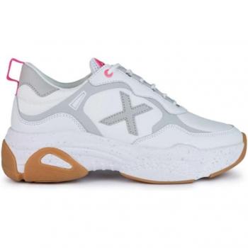 Munich Sabbia Damen Sneaker in Weiß und Grau mit Rosa Akzenten