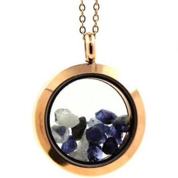 Gilded Rose Collier – Benitoite Bruto Medaillon 25 mm