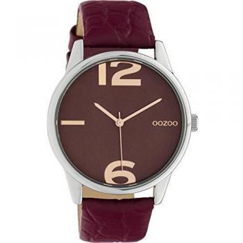 Oozoo Damen Armbanduhr mit Lederband 40 mm Weinrot C10378