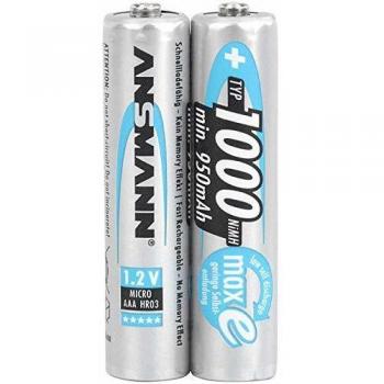 ANSMANN AAA, 2er Blister Akku (Micro, NiMH, Typ 1000, 950 mAh, 1,2 Volt)
