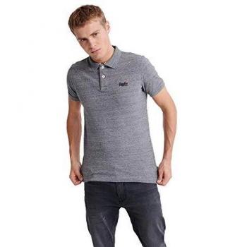 Superdry Polo Classica S/S Piquet, Uomo, Grigio (Flint Steel Grit A3z), Small