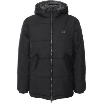 Fred Perry Mens Black Primaloft Insulated Parka – Polyamide, 2XL