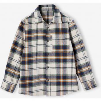 Chemise à Carreaux Blanc en Flanelle pour Garçon VERTBAUDET