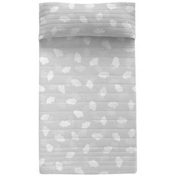 Colcha Nubes HappyFriday Básica Infantil Gris 200 x 260 cm, 100% Algodón Exterior, 100% Poliéster Relleno, Calidad de 150