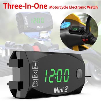 Multifunktionale Motorrad Uhr mit Thermometer und Voltmeter