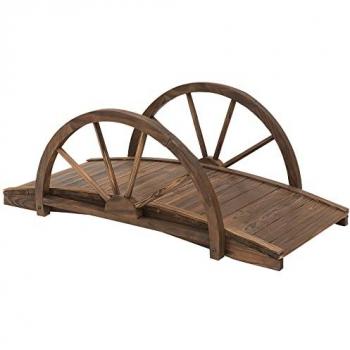 Pont de jardin en bois marron