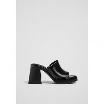 Tacco Plateau Sandali Nero Stradivarius 37