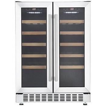 60cm Dual‑Zone Under‑Counter Wine Cooler – Cookology CWC609SS