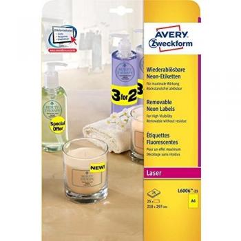AVERY Zweckform Stick&Lift Etiketten, 210 x 297 mm, gelb